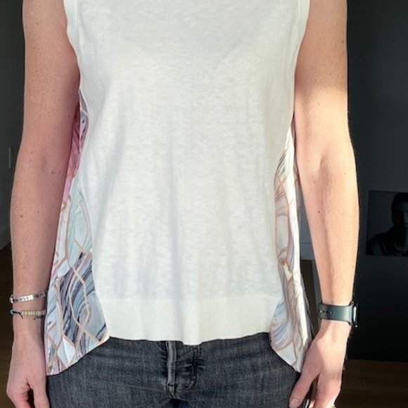 Ted Baker sleeveless top, size 4/XS-S (TB size 1), cream front + coloured back. - Picture 3 of 8